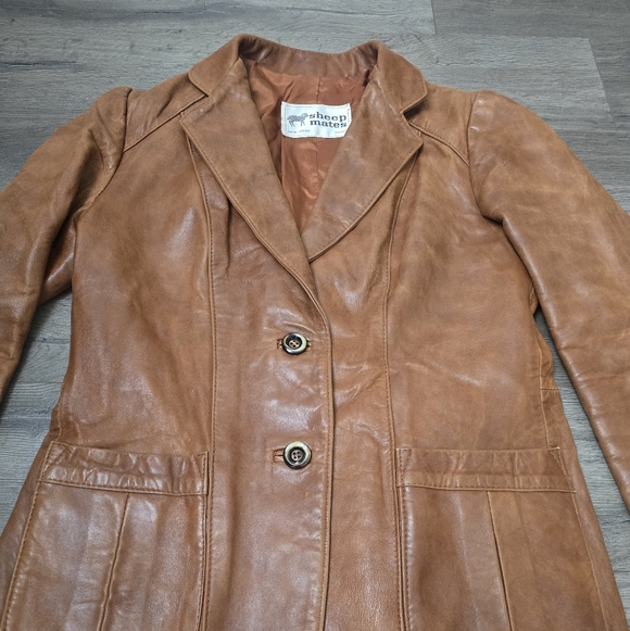 Sheep Mates Leather Womens Blazer Heritage Cottagecore Cabincore Streetwear - Picture 2 of 15